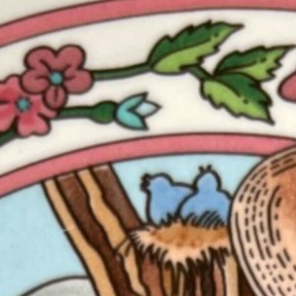 Vtg 1989 WATKINS Country Kids "Springs Fancy" Ceramic Recipe Pie Plate 10.75" D - Picture 11 of 16